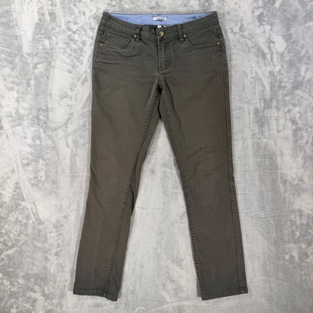 Toad & Co Straight Leg Pants Women's Size 6 Gray Stretch Cotton Blend